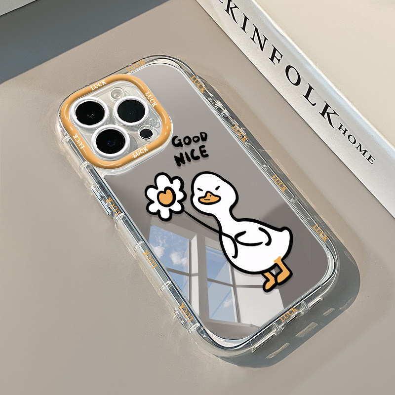 Phone Cases Drawing - Niedliche Kätzchen-Luftkissen-Spiegel-Handyhülle für iPhone 17 15