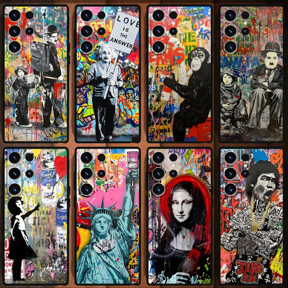 Phone Cases Drawing - Banksy Graffiti Art Handyhülle für Samsung