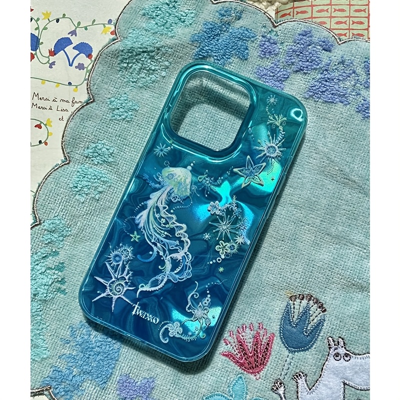 Phone Cases Classy - Hochwertige blaue Quallen-Seestern-Luxus-Handyhülle für iPhone 16