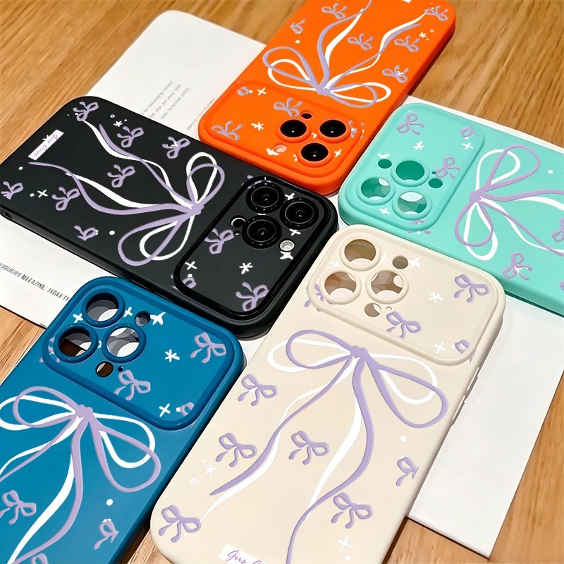 Phone Cases Drawing - Große Lila Schleife Stern Doodle Print
