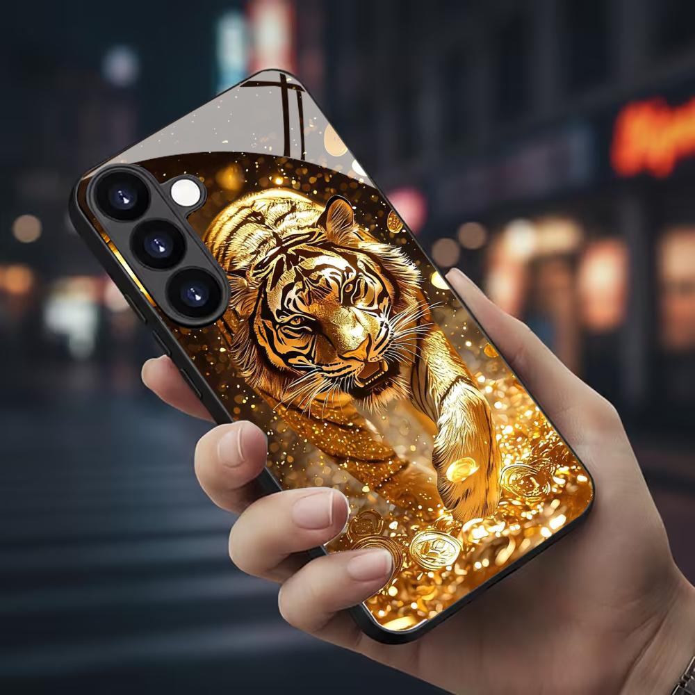 Phone Cases Galaxy S26 - Tiger-Muster Glas-Handyhülle für Samsung Galaxy S26