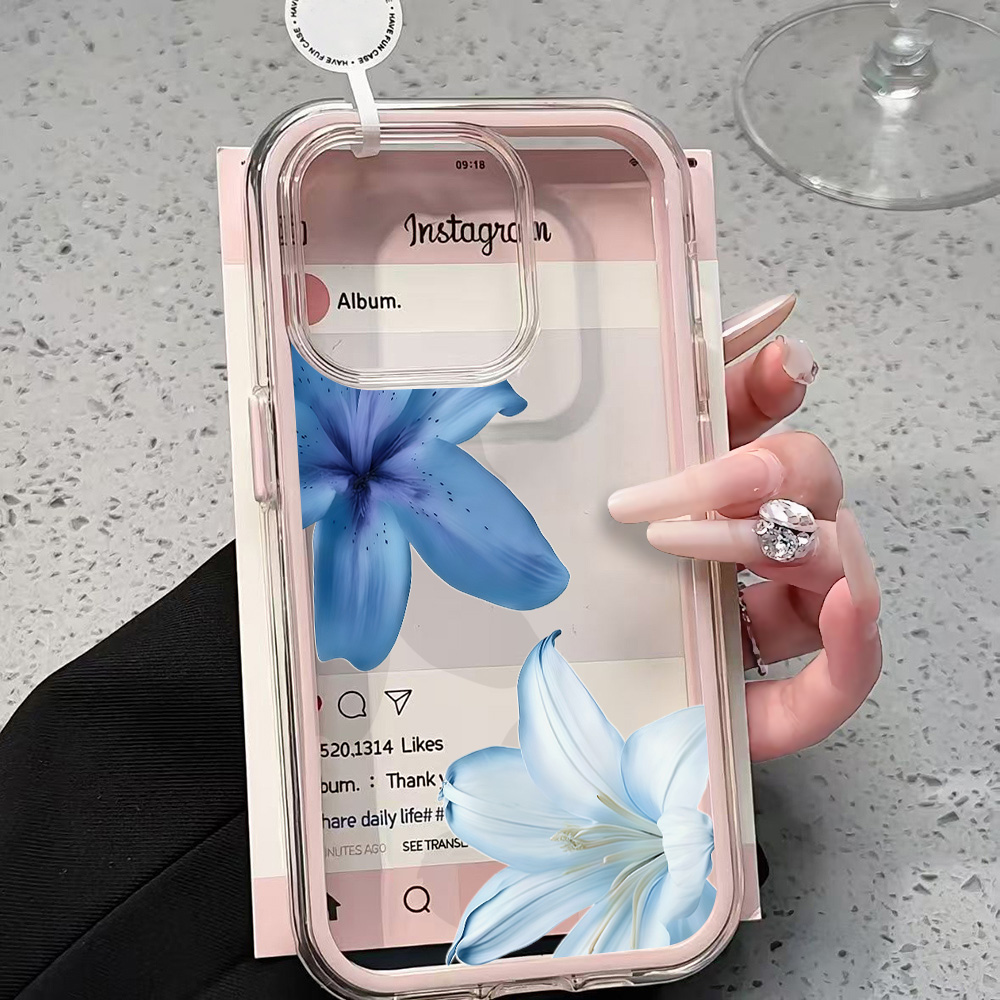 Blaue Lilien-Blumen Transparen – Phone Cases Blue Bewertung und Preis